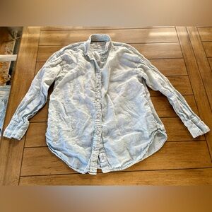 Baird McNutt Irish Linen for J.Crew Relaxed Fit Button Down Shirt, Size 8